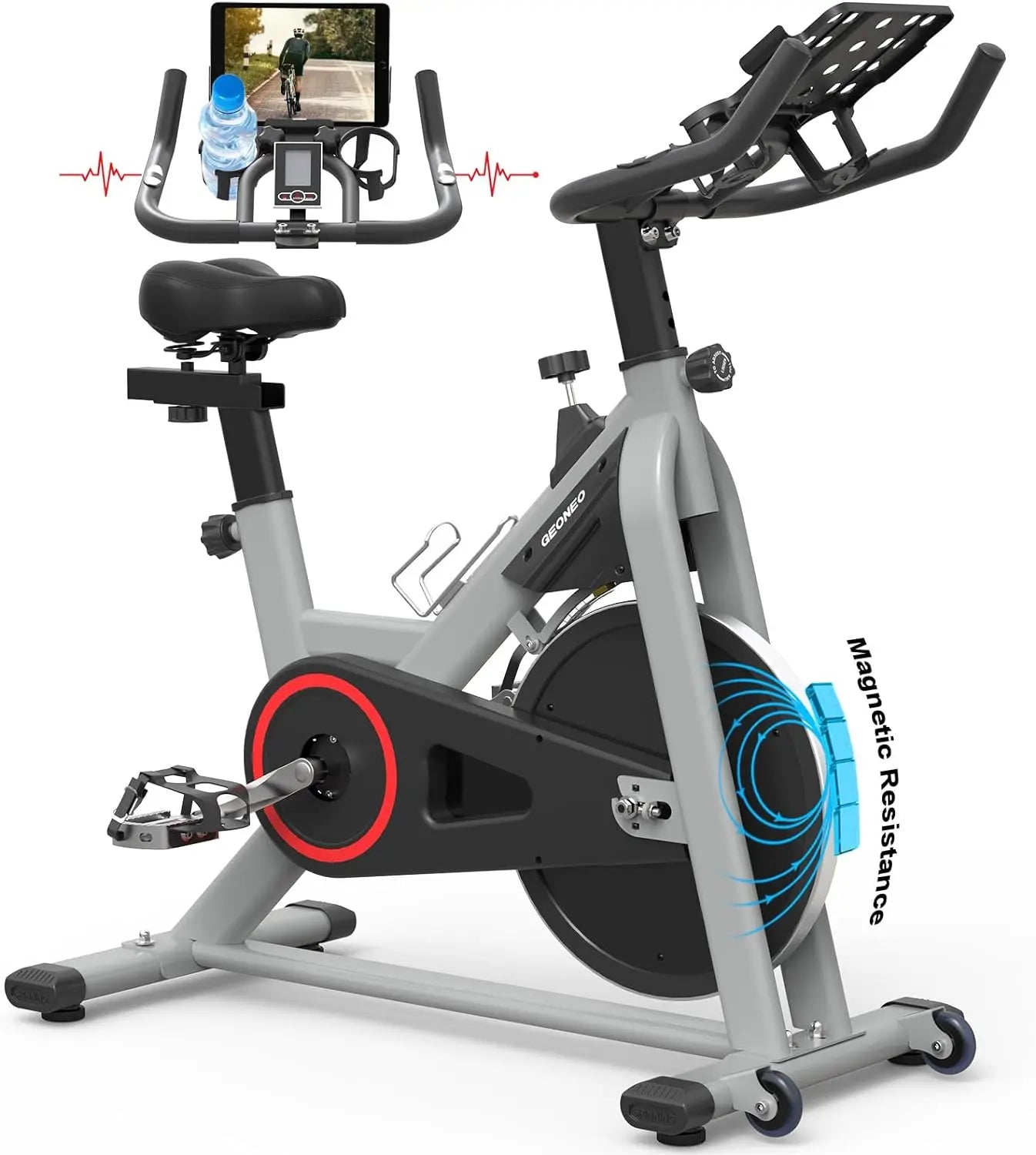 GEONEO Exercise Resistance Exercise Bike for Home