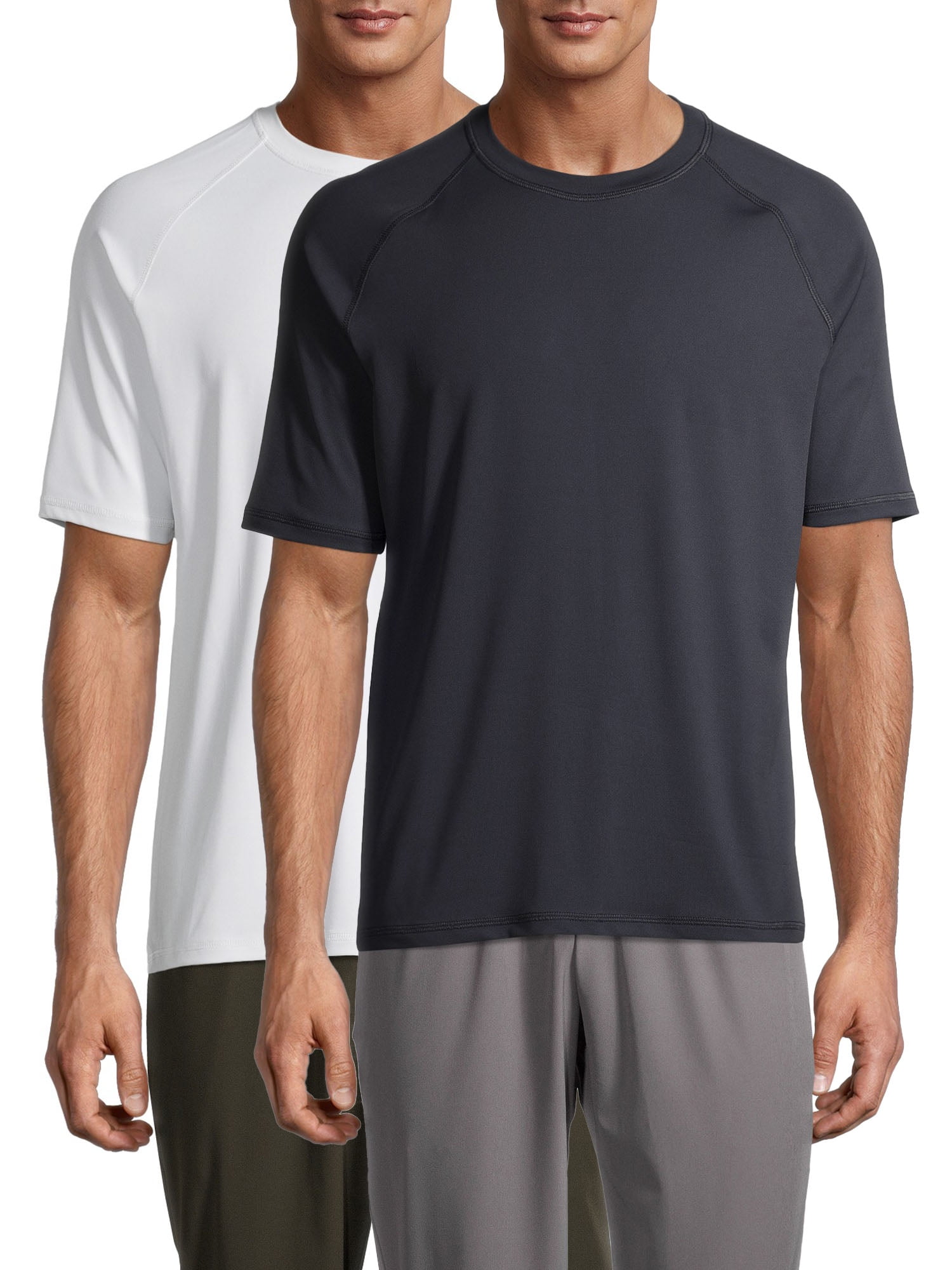 Crew Neck Polyester Spandex Rash Guard (Big & Tall), 2 Count, 2