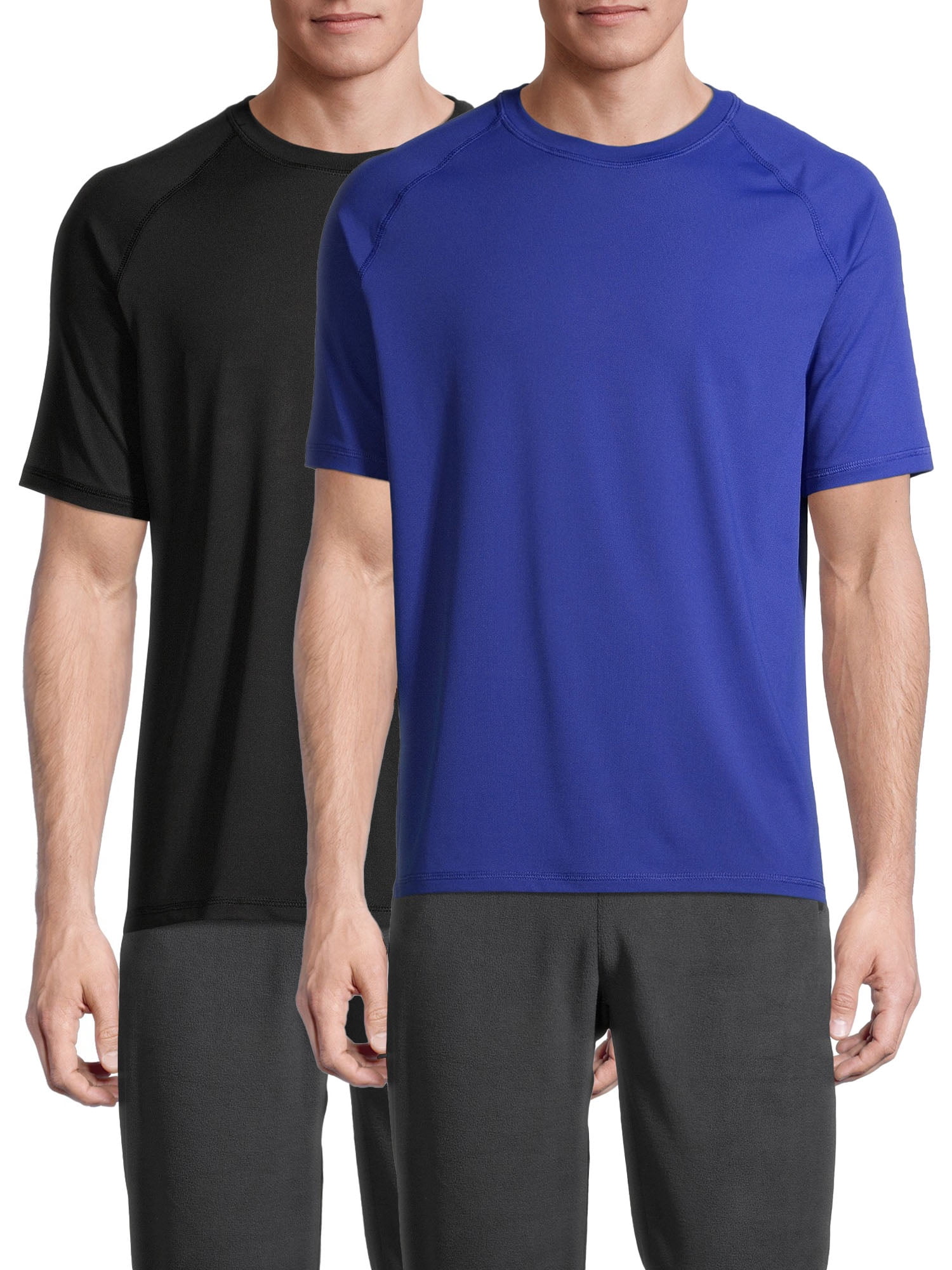 Crew Neck Polyester Spandex Rash Guard (Big & Tall), 2 Count, 2