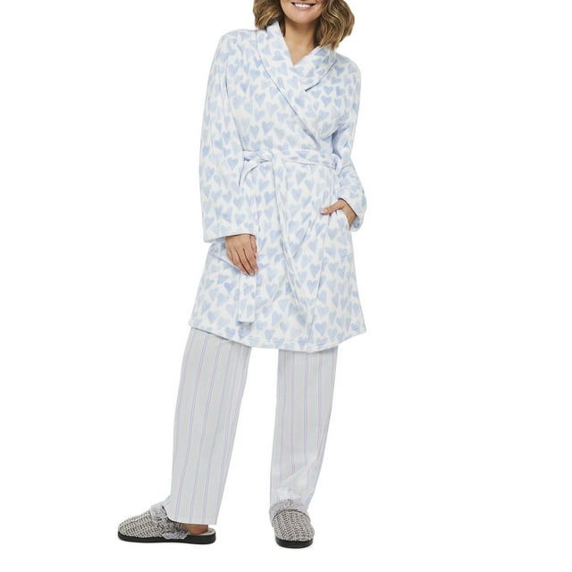 GEORGE Hearts Afternoon Polyester Robe (Women's or Women's Plus) 1 Pack