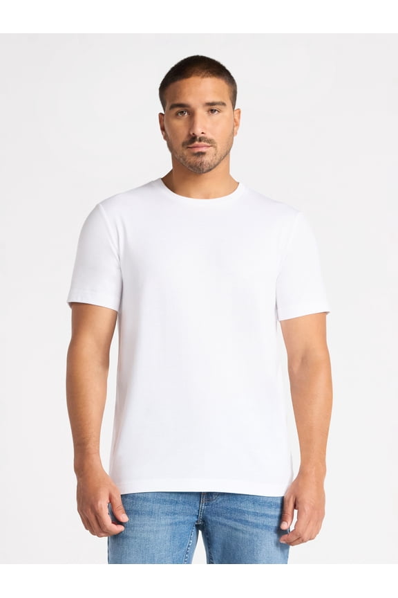 Men's and Big Men's Classic Fit Crewneck Tee with Short Sleeves, Sizes XS-3XL