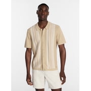 Men’s Cotton Button Front Polo Sweater with Short Sleeves, Sizes S-3XL