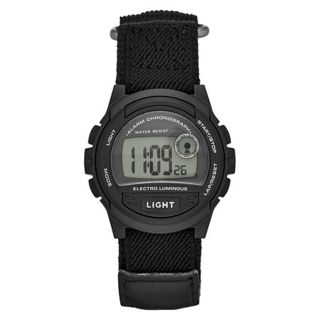 GEORGE Men's Digital Watch:Black Case, Positive Display, Nylon Fastwrap Strap (FMDOGE013)