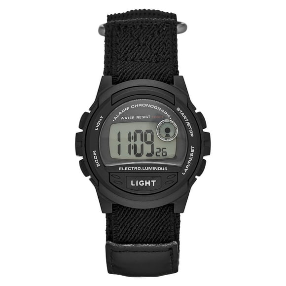 GEORGE Men's Digital Watch:Black Case, Positive Display, Nylon Fastwrap Strap (FMDOGE013)