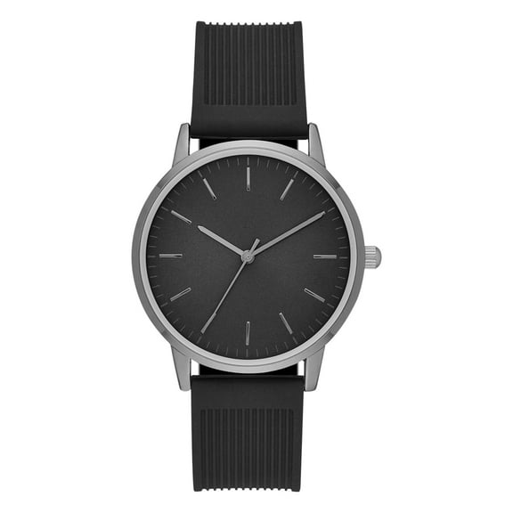 GEORGE Men's Watch: Gunmetal Case, Black Dial, Black Silicone Band (FMDOGE020)