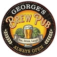 thumbnail image 1 of GEORGE'S Beer Pub Man Cave Metal Sign Home Decor 14 inch Round 100140025283, 1 of 1