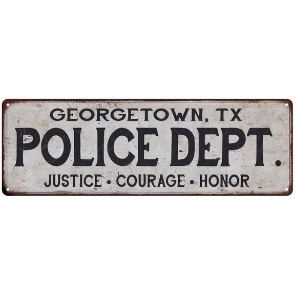 GEORGETOWN, TX POLICE DEPT. Home Decor Metal Sign Gift 6x18 106180012559