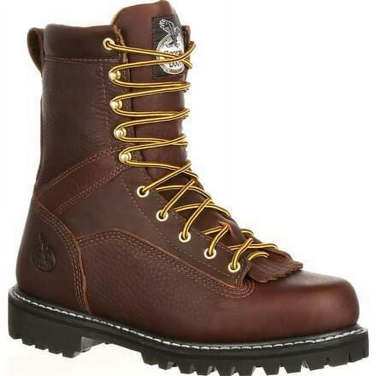 GEORGIA BOOT Men s 8 Lace to Toe Soft Toe Work Boot Brown G8044 Walmart