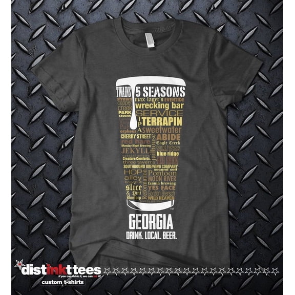 GEORGIA Beer Shirt | Typography Print | Beer Lover Gift | Black T-Shirt 4X