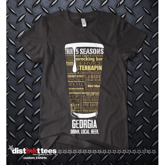 GEORGIA Beer Shirt | Typography Print | Beer Lover Gift | Dark Heather Gray T-Shirt X-Large-T-H