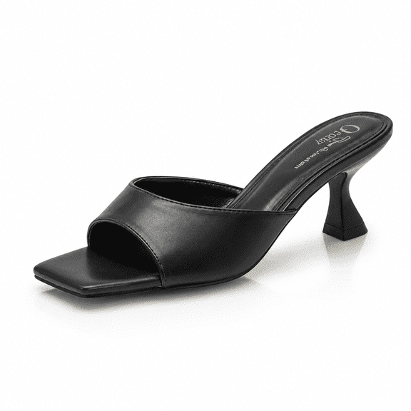 GEORGIA Chunky Heels for Women Elegant Low Heel Sandals Dressy Block Heeled Sandal BLACK 5.5