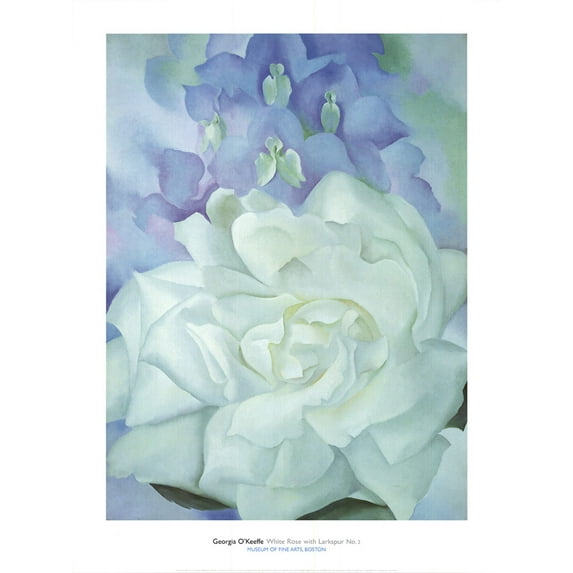 GEORGIA O'KEEFFE White Rose with Larkspur No.2, 2002