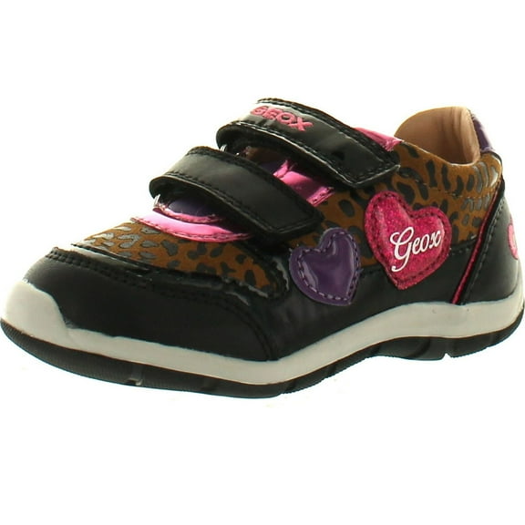 GEOX Little Girls Shaax Leopard Hearts Velcro Fashion Sneakers