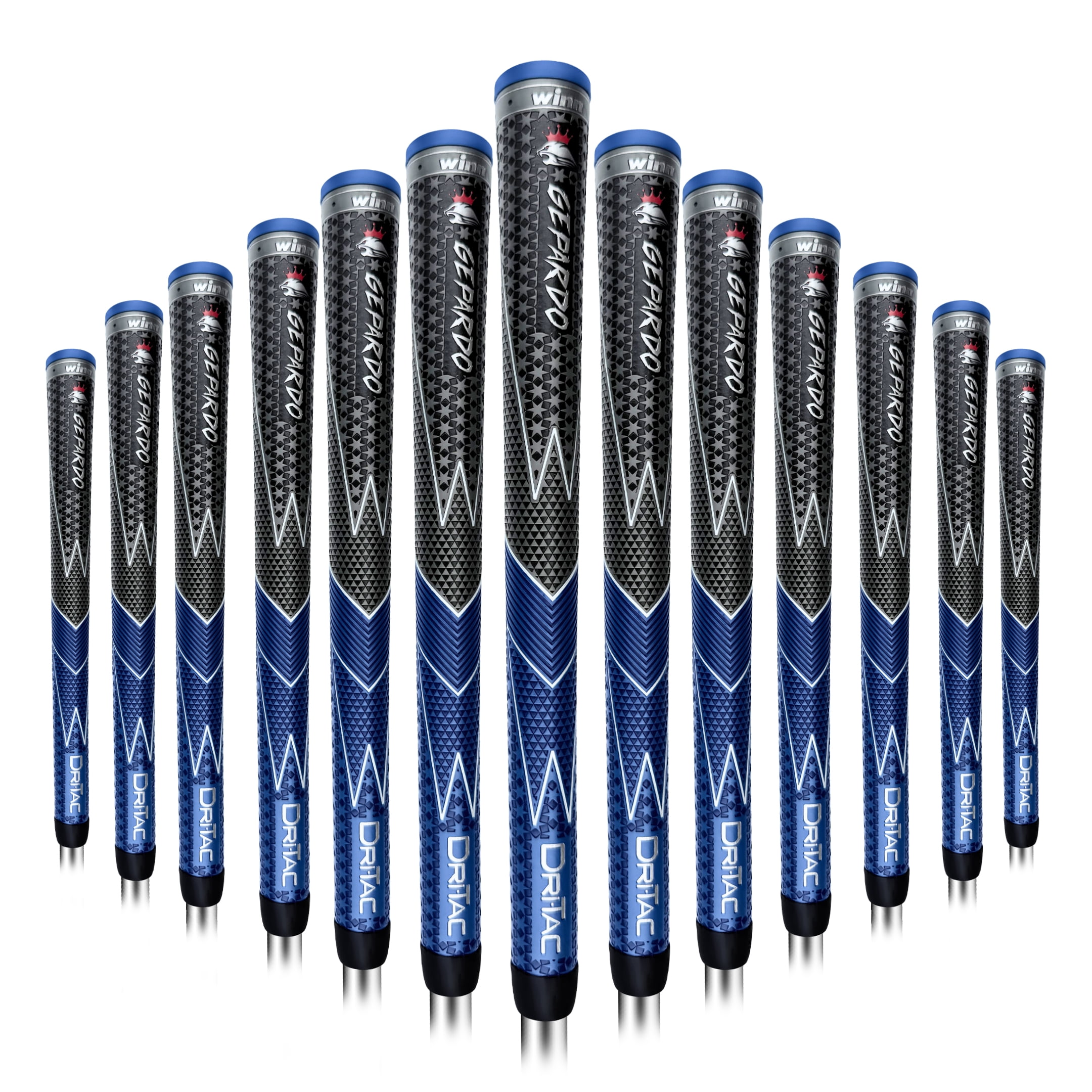 GEPARDO DRI-TAC MIDSIZE Golf Grip by Winn SET OF 13- GD-6WG-GBL, Non-Slip & Cushioned Comfort, Moisture-Wicking, Shock Absorption Benefits, AVS Tech, Hand Alignment & Lighter Grip