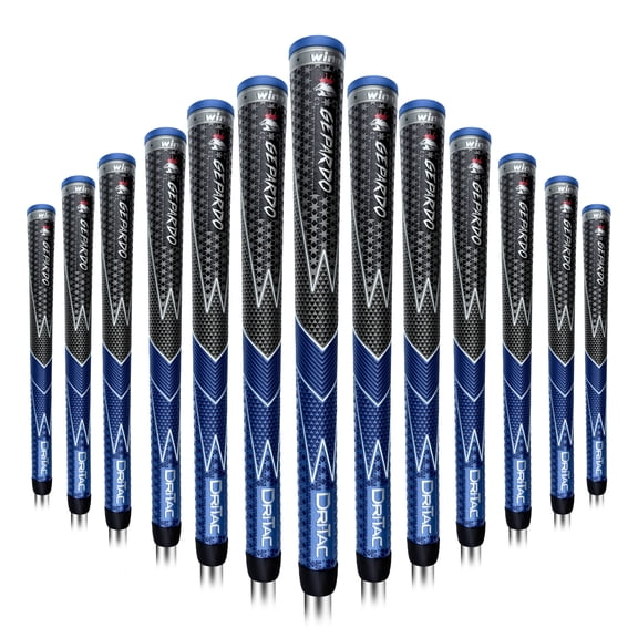 GEPARDO DRI-TAC MIDSIZE Golf Grip by Winn SET OF 13- GD-6WG-GBL, Non-Slip & Cushioned Comfort, Moisture-Wicking, Shock Absorption Benefits, AVS Tech, Hand Alignment & Lighter Grip