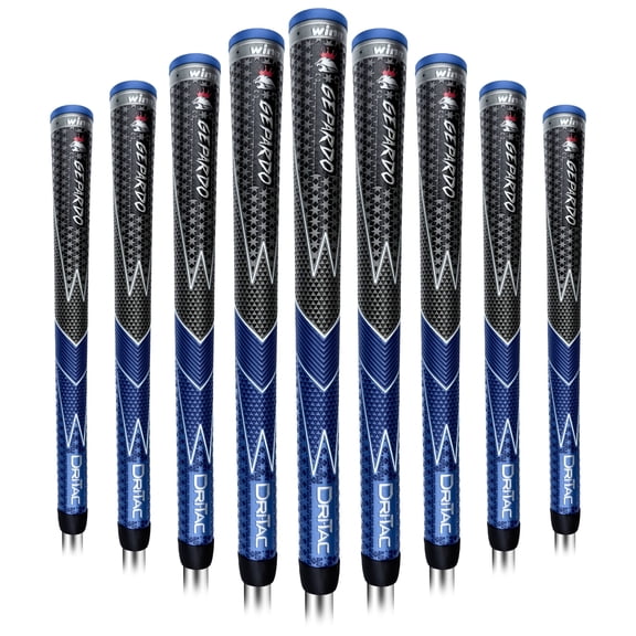 GEPARDO DRI-TAC MIDSIZE Golf Grip by Winn SET 9- GD-6WG-GBL, Non-Slip Cushioned Comfort, Moisture-Wicking, Shock Absorption, AVS Tech, Hand Alignment & Lighter Grip