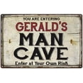 thumbnail image 1 of GERALD'S Man Cave Sign Rustic Garage Decor Gift 12x18 Metal 112180035061, 1 of 1