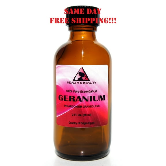 GERANIUM ESSENTIAL OIL AROMATHERAPY 100% PURE NATURAL GLASS BOTTLE 2.0 OZ 59 ML