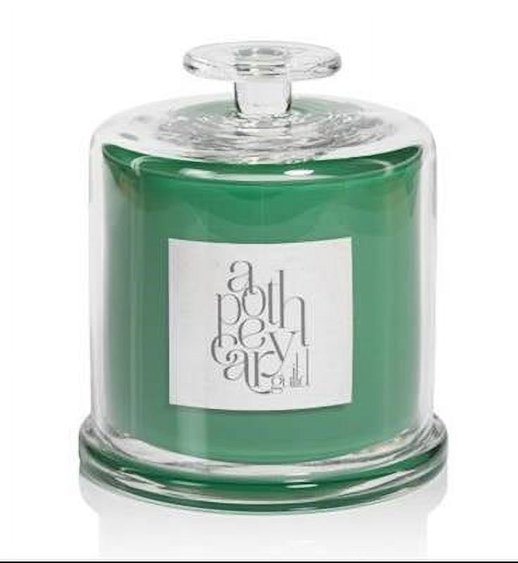Geranium Spice Scented Green Jar Candle with Glass Cloche
