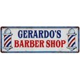 thumbnail image 1 of GERARDO'S Barber Shop Hair Salon Gift Metal Sign Retro 6x18 206180031190, 1 of 1