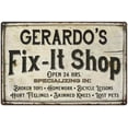 thumbnail image 1 of GERARDO'S Fix-It Shop Sign Grandpa Dad Wall Decor 8 x 12 High Gloss Metal 208120006375, 1 of 1