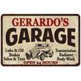 thumbnail image 1 of GERARDO'S Garage Man Cave Metal Sign Decor 8x12 108120014375, 1 of 1