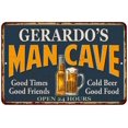 thumbnail image 1 of GERARDO'S Man Cave Metal Sign Green Gift 8x12 208120012375, 1 of 1