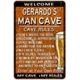 thumbnail image 1 of GERARDO'S Man Cave Rules Rusty Sign Garage Decor 8 x 12 Matte Finish Metal 108120051405, 1 of 1