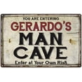 thumbnail image 1 of GERARDO'S Man Cave Sign Rustic 8 x 12 High Gloss Metal 208120035375, 1 of 1