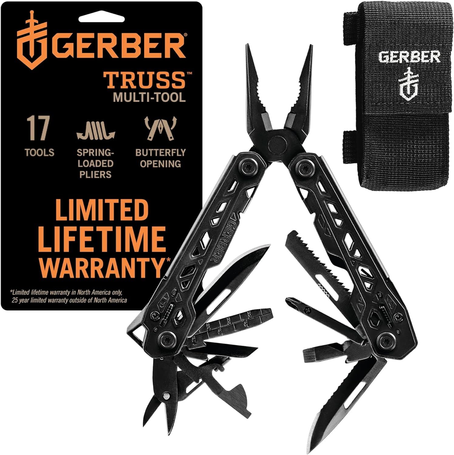 GERBER 31003884 Gear Truss MultiTool with MOLLE Sheath, Black