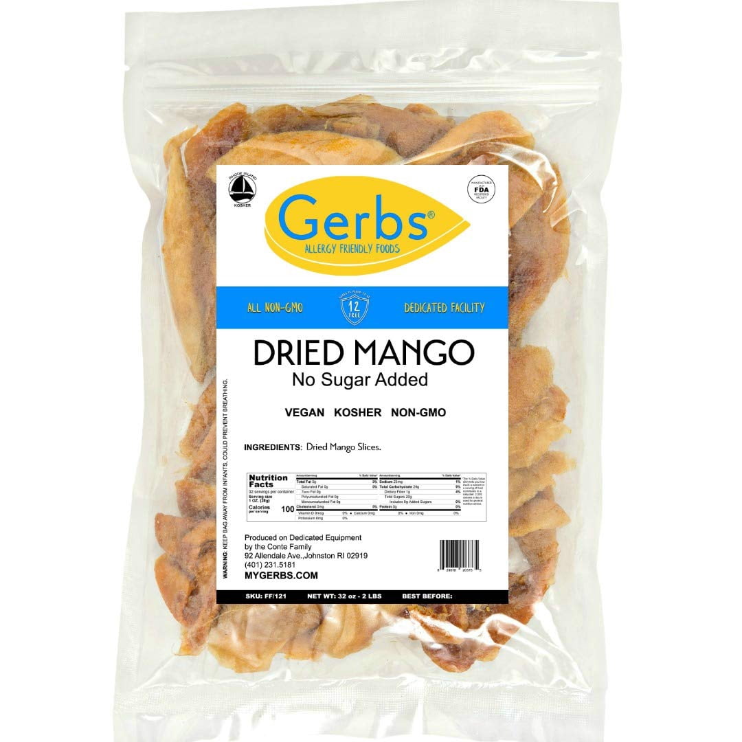 GERBS Dried Mango Slices Unsweetened 2 LBS.