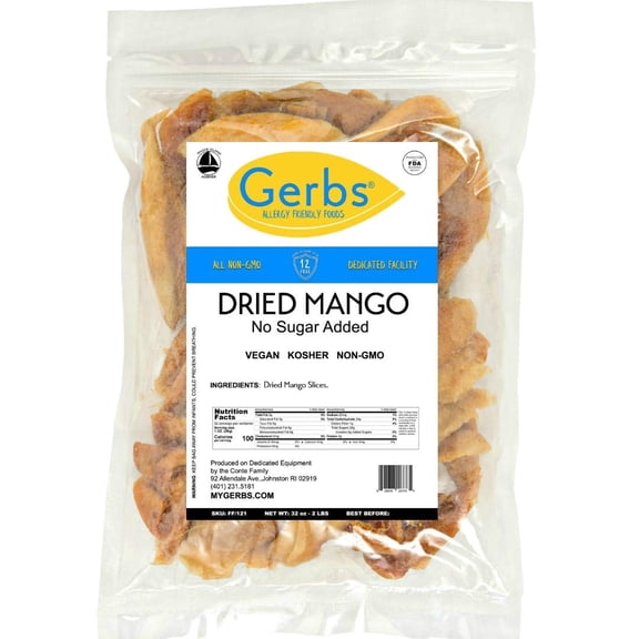 GERBS Dried Mango Slices Unsweetened 2 LBS.