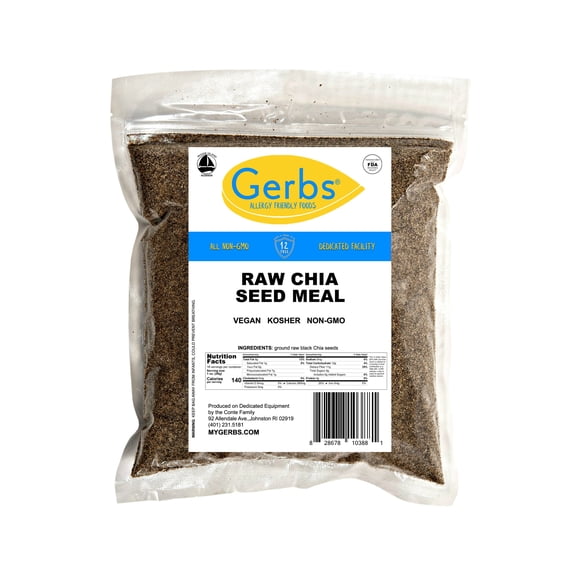 GERBS Ground Chia Seed Meal, 16 Ounce Bag, Top 14 Food Allergy Free, Non GMO, Vegan, Keto, Paleo Friendly