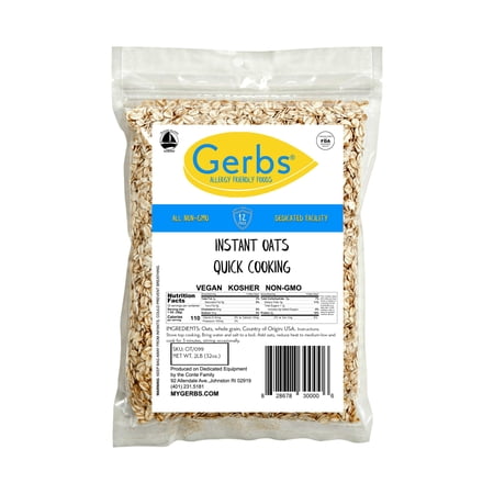 GERBS Instant Oats, 32 oz. (2 lb re-closeable Bag), Top 14 Food Allergy Free, Non GMO, Pesticide Free, Keto, Paleo Friendly