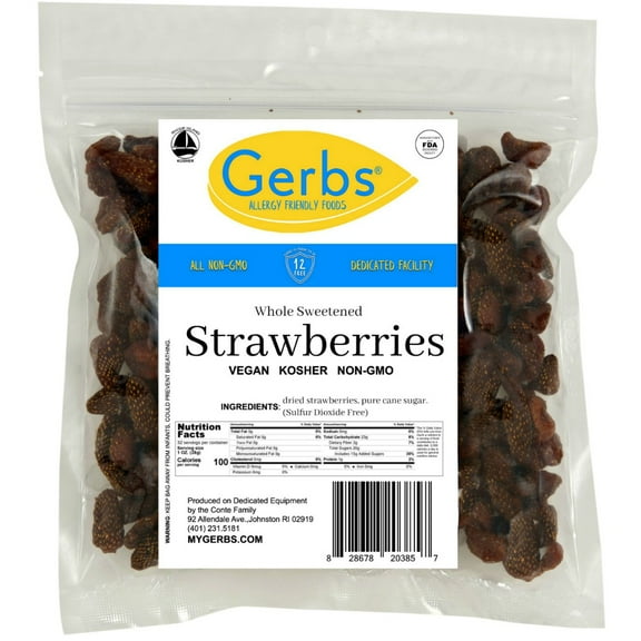 GERBS Summer Sweet Strawberries 2 LBS. | Freshly Dehydrated Resealable Bulk Bag | Top Food Allergy Free | Sulfur Dioxide Free Red Berry | Rich in Vitamins Minerals & Antioxidants| Gluten & Peanut Free