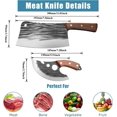 thumbnail image 1 of GEREMF-2PCS Meat Cleaver Knife, 7.5 Inch Razor Sharp High Carbon Steel Kitchen Knife, Viking Knife with Leather Sheath, Full Tang Handle, Bone Cleaver for Beef Brisket for Home & Professional Chefs, 1 of 4