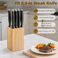 thumbnail image 1 of GEREMF-8 Slots Steak Knife Block Holder, 5.5" Wooden Small Knife Block without Knives,Compact and Space Saving Storage Knife Holder for Counter Top (Natural-1), 1 of 4