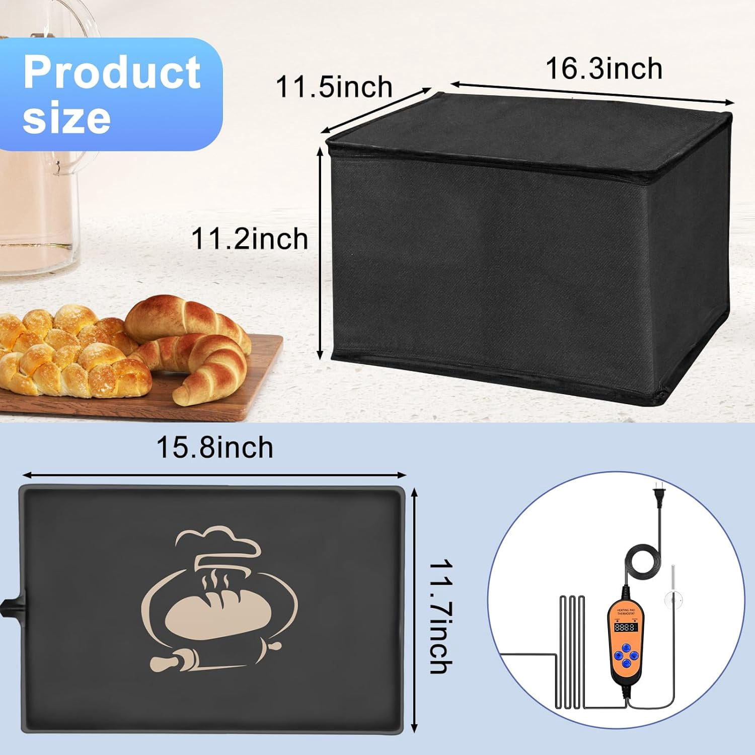 GEREMF-Bread Proofer Mat with Warming Box, Winter Sourdough Dough ...