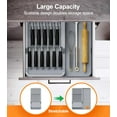 thumbnail image 1 of GEREMF-Kitchen Knife Drawer Organizer Grey, In Drawer Knife Block Holder with Expandable Cutlery Tray Compact Organization Drawer Storage Holds Up To 11 Knives (Including Hooks&Sponges), 1 of 4