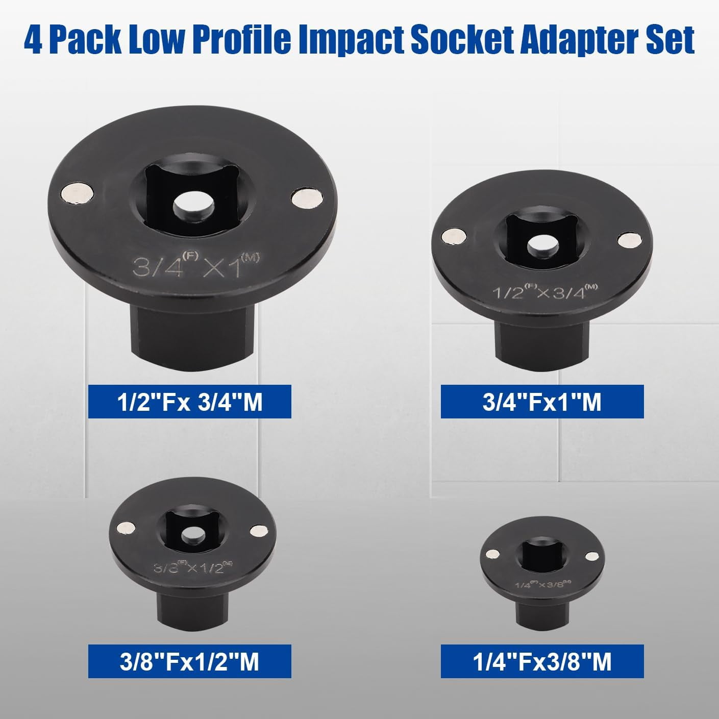 GEREMF-Low Profile Impact Socket Adapter Set - Drive Ratchet Adapter ...