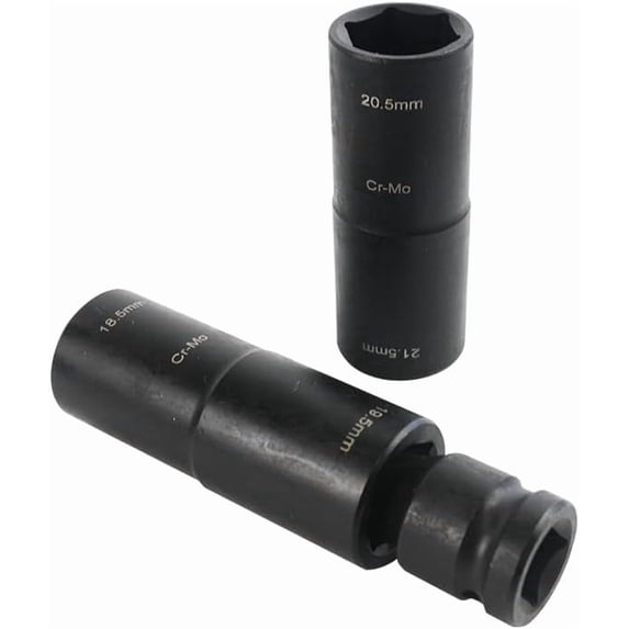GEREMF-Lug Nut Socket Set, 1/2 inch Drive Non-Marring Impact Flip Socket Set Metric 18.5-19.5-20.5-21.5 mm, Thin Wall Wheel Protector Nut Socket