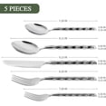 thumbnail image 1 of GEREMF-Silverware Set 18/10 Stainless Steel Spiral-shaped Flatware Set, 5-Piece Hand Forged Mirror Silver Finish Cutlery, Dishwasher Safe, Service for 1, 1 of 4