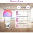 thumbnail image 1 of GEREMF-Smart Light Bulb Compatible with Alexa & Google Home, A19 E26 LED Light Bulb 60W Equivalent, 2.4GHz WiFi & Bluetooth Color Changing APP Dimmable, Multicolor LED Bulb 900 Lumens,2P, 1 of 4