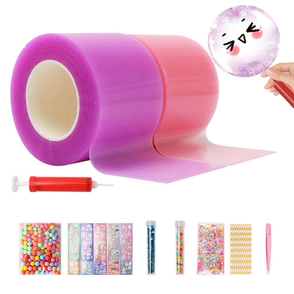 NUOBESTY 200Pcs Double Sided Tape Stationery Sticky Balloon Tape Strip  Double Sided Stickers Sticky Tape Double Sided pad Transparent Tacky Glue  Tape