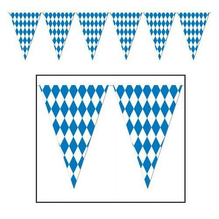 GERM 17" Oktoberfest Durable Plastic blue and white Pennant Banner Decoration