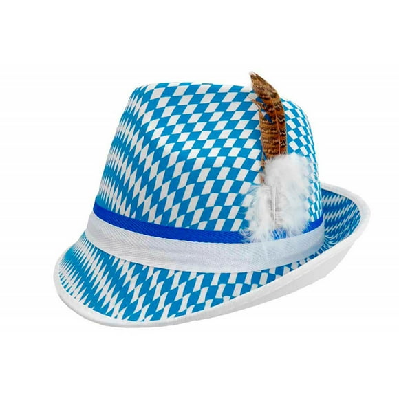 Bavarian Polyester Multicolor Checkered Fedora Oktoberfest Hat