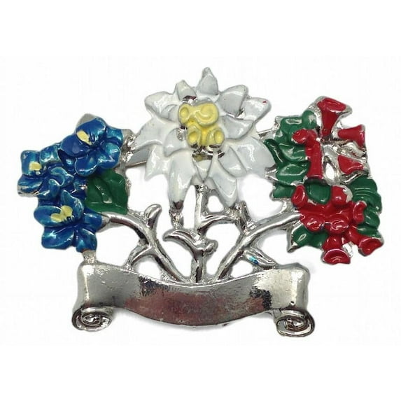 GERM Edelweiss Alpine Multicolor Flowers German Metal Hat Pin