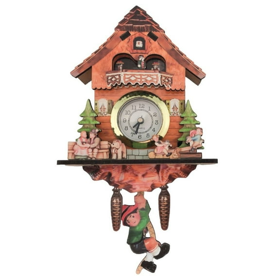 GERM German Boy, Cow & Dog Functioning Wood Clock Fridge Magnet