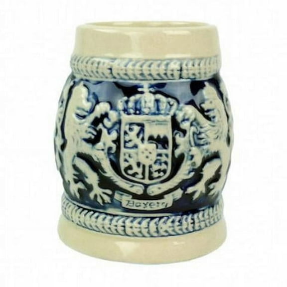 GERM Germany Bayern Coat of Arms Cobalt Ceramic Blue Beer Stein Shot Glass