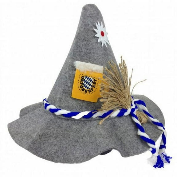 GERM Oktoberfest ""Farmer"" Costume Polyester Party Hat | Gray